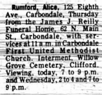 Alice Rumford Funeral Notice
