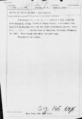 Old German Files, 1909-21 > Robert Kennedy (#8000-165694)