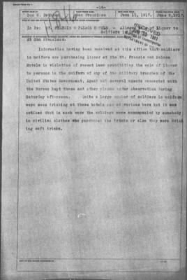 Miscellaneous Files, 1909-21 > Alleged Sale of Liquor to Soldiers in uniform (#11846)