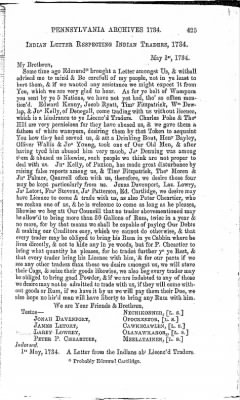 Volume I > Pennsylvania Archives 1734