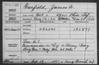 President James Garfield's Pension Index Card