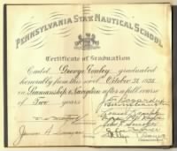 Diploma, Schoolship Annapolis 1938