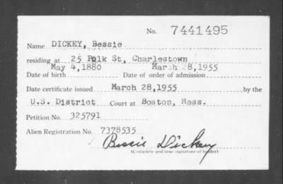 Thumbnail for 1955 > DICKEY, Bessie