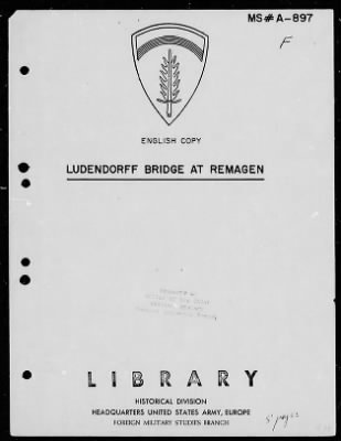 Thumbnail for Chapter 2 - A-Series manuscripts > A-897, Ludendorff Bridge at Remagen