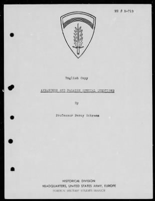 Thumbnail for Chapter 3 - B Series Manuscripts > B-719, Avranches and Falaise-Special Questions