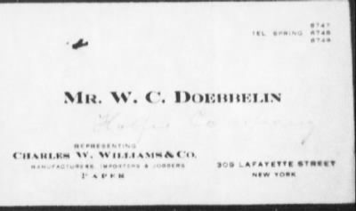 Thumbnail for Old German Files, 1909-21 > W. C. Doebblelin (#131308)