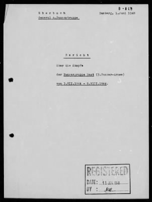 Thumbnail for Chapter 3 - B Series Manuscripts > B-840, Panzergruppe West (3 Jul.-9 Aug. 1944)