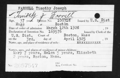 1928 > FARRELL Timothy Joseph