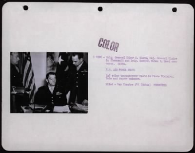 Thumbnail for Individuals > Brig. Gen. Edgar E. Glenn, Maj. Gen. Claire L. Chennault And Brig. Gen. Ruben C. Hood Converse.  China.