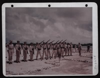 Thumbnail for ␀ > Guard Of Honor Prepares To Fire A Salute To The Honored Dead At The Dedication Ceremony Of Los Negros Cemetery.