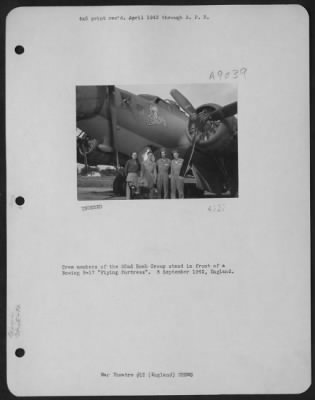 Thumbnail for Consolidated > Crew Members Of The 92Nd Bomb Group Stand In Front Of A Boeing B-17 "Flying Fortress".  8 September 1942, England.