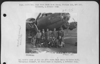 Thumbnail for Consolidated > Lt. Witt'S Crew Of The 8Th Af 95Th Bomb Group Standing By Their B-17 At Their Base In England, 4 November 1944.