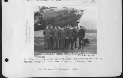 Thumbnail for Consolidated > Lt. Milward'S Crew Of The 8Th Af 95Th Bomb Group Standing By Their B-17 "Darlin'  Dolly" At Their Base In England, 5 January 1944.