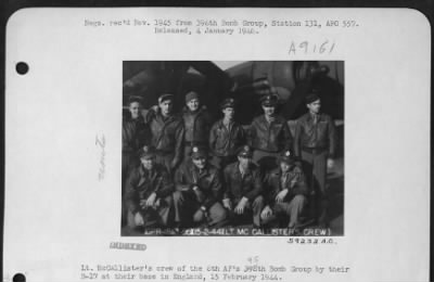 Thumbnail for Consolidated > Lt. Mccallister'S Crew Of The 8Th Af 95Th Bomb Group Standing By Their B-17 At Their Base In England, 15 February 1944.