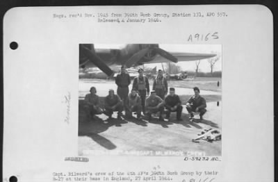 Thumbnail for Consolidated > Capt. Milward'S Crew Of The 8Th Af 95Th Bomb Group Standing By Their B-17 "Spook Six" At Their Base In England, 27 April 1944.