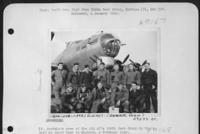 Thumbnail for Consolidated > Lt. Adnrako'S Crew Of The 8Th Af 398Th Bomb Group Standing By Their B-17 At Their Base In England, 2 February 1945.