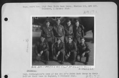 Thumbnail for Consolidated > Capt. Mcglaughlin'S Crew Of The 8Th Af 398Th Bomb Group By Their B-17 At Their Base In England, 9 February 1945.