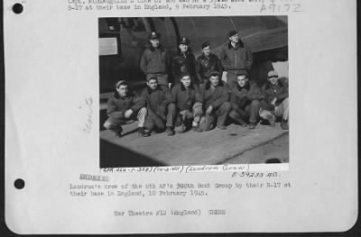 Thumbnail for Consolidated > Landrum'S Crew Of The 8Th Af 398Th Bomb Group By Their B-17 At Their Base In England, 10 February 1945.