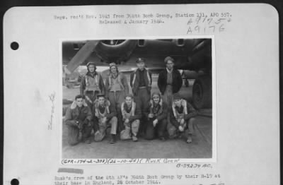 Thumbnail for Consolidated > Rusk'S Crew Of The 8Th Af 398Th Bomb Group By Their B-17 At Their Base In England, 26 October 1944.