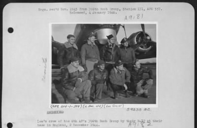 Thumbnail for Consolidated > Lee'S Crew Of The 8Th Af 398Th Bomb Group By Their B-17 At Their Base In England, 2 December 1944.