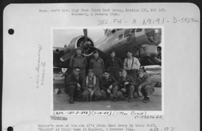 Thumbnail for Consolidated > Sitler'S Crew Of The 8Th Af 398Th Bomb Group By Their B-17 At Their Base In England, 9 October 1944.