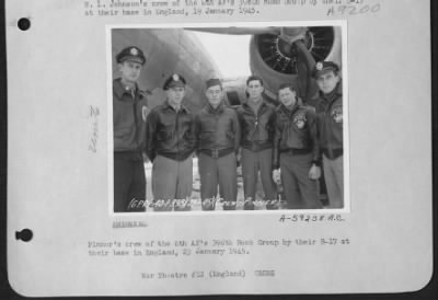 Thumbnail for Consolidated > Pinner'S Crew Of The 8Th Af 398Th Bomb Group By Their B-17 At Their At Their Base In England,  23 January 1945.