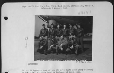 Thumbnail for Consolidated > Lt. G.H. Newson'S Crew Of The 8Th Af'S 398Th Bomb Group Standing By Their B-17 At Their Base In England, 17 March 1944.