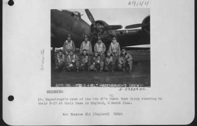 Thumbnail for Consolidated > Lt. Hagenbaugh'S Crew Of The 8Th Af'S 95Th Bomb Group Standing By Their B-17 At Their Base In England, 8 March 1944.