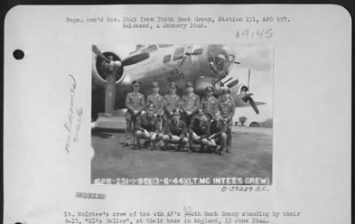 Thumbnail for Consolidated > Lt. Mcintee'S Crew Of The 8Th Af 95Th Bomb Group Standing By Their B-17 'El'S Belles' At Their Base In England, 13 June 1944.