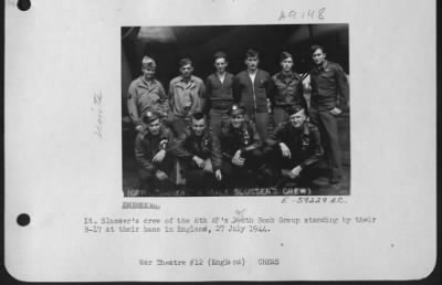 Thumbnail for Consolidated > Lt. Slusser'S Crew Of The 8Th Af 95Th Bomb Group Standing By Their B-17 At Their Base In England, 27 July 1944.