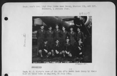 Thumbnail for Consolidated > Capt. W.J. Kirby'S Crew Of The 8Th Af 95Th Bomb Group Standing By Their B-17 At Their Base In England, 26 July 1944.