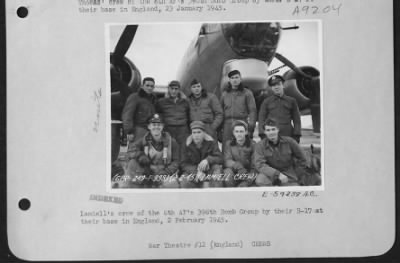 Thumbnail for Consolidated > Lamiell'S Crew Of The 8Th Af 398Th Bomb Group By Their B-17 At Their At Their Base In England,  2 February 1945.