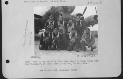 Thumbnail for Consolidated > Davis' Crew Of The 8Th Af 398Th Bomb Group By Their B-17 "The Ugly Duckling" At Their At Their Base In England,  28 July 1944.