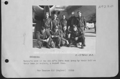 Thumbnail for Consolidated > Darner'S Crew Of The 8Th Af'S 398Th Bomb Group By Their B-17 At Their Base In England, 4 August 1944.