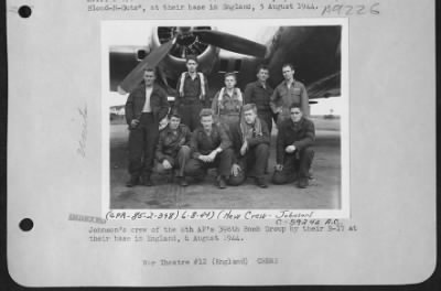 Thumbnail for Consolidated > Johnson'S Crew Of The 8Th Af'S 398Th Bomb Group By Their B-17 At Their Base In England, 6 August 1944.