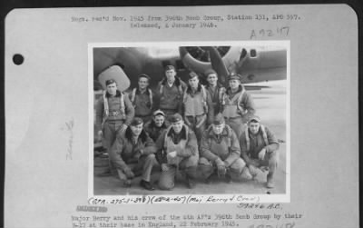 Thumbnail for Consolidated > Major Berry And His Crew Of The 8Th Af'S 398Th Bomb Group By Their B-17 At Their Base In England, 22 February 1945.