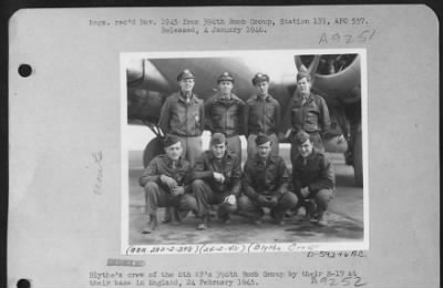 Thumbnail for Consolidated > Blythe'S Crew Of The 8Th Af'S 398Th Bomb Group By Their B-17 At Their Base In England, 24 February 1945.