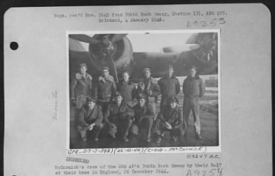 Thumbnail for Consolidated > Mccorkmick'S Crew Of The 8Th Af'S 398Th Bomb Group By Their B-17 At Their Base In England, 26 December 1944.