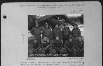 Thumbnail for Consolidated > Landrum'S Crew Of The 8Th Af'S 398Th Bomb Group By Their B-17 At Their Base In England, 12 January 1945.