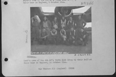 Thumbnail for Consolidated > Lamb'S Crew Of The 8Th Af'S 398Th Bomb Group By Their B-17 At Their Base In England, 14 October 1944.