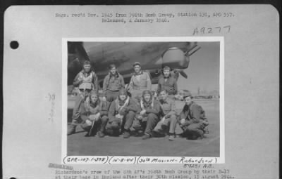 Thumbnail for Consolidated > Richardson'S Crew Of The 8Th Af'S 398Th Bomb Group By Their B-17 At Their Base In England After Their 30Th Mission, 15 August 1944.