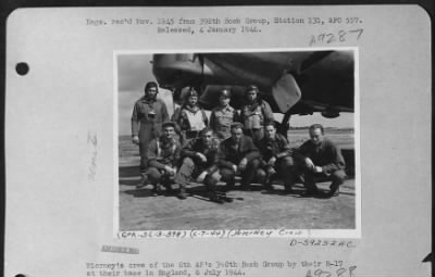 Thumbnail for Consolidated > Wierney'S Crew Of The 8Th Af'S 398Th Bomb Group By Their B-17 At Their Base In England, 6 July 1944.