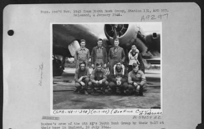 Thumbnail for Consolidated > Boehme'S Crew Of The 8Th Af'S 398Th Bomb Group By Their B-17 At Their Base In England, 19 July 1944.