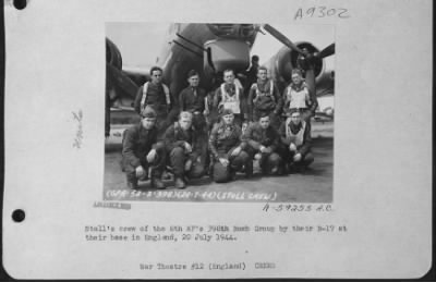 Thumbnail for Consolidated > Stoll'S Crew Of The 8Th Af'S 398Th Bomb Group By Their B-17 At Their Base In England, 20 July 1944.