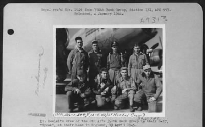 Thumbnail for Consolidated > Lt. Hoelel'S Crew Of The 8Th Af'S 398Th Bomb Group By Their B-17 'Spook' At Their Base In England, 13 April 1945.