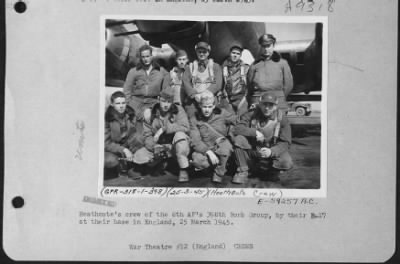 Consolidated > Heathcote'S Crew Of The 8Th Af'S 398Th Bomb Group By Their B-17 At Their Base In England, 25 March 1945.