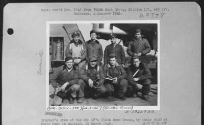 Thumbnail for Consolidated > Grinter'S Crew Of The 8Th Af'S 398Th Bomb Group By Their B-17 At Their Base In England, 22 March 1945.