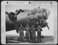 Lt. Binghame And Three Members Of The 305Th Bomb Group Shown Beside Their Boeing B-17 "Flying Fortress" 'Judy G'.  31 Jan. 1945, England. - Page 1