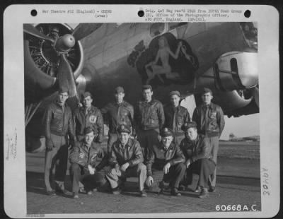 Thumbnail for Consolidated > Capt. Harris And Crew Of The 305Th Bomb Group Shown Beside Their Boeing B-17 "Flying Fortress" 'Spare Parts'.  England, 18 December 1944.