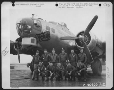 Consolidated > Lt. Bigham And Crew Of The 305Th Bomb Group Beside A Boeing B-17 "Flying Fortress" 'Statement Of Charges'.  3 January 1945.  England.